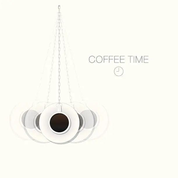 Vector illustration of vector coffee background like pocket watch