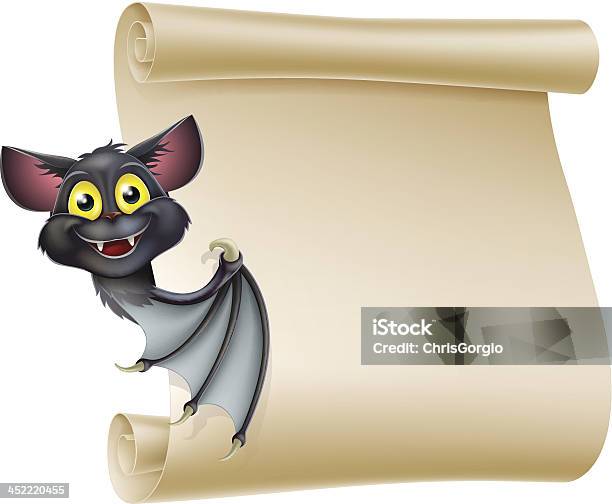 Ilustración de Halloween Bat Scroll y más Vectores Libres de Derechos de Agarrar - Agarrar, Murciélago, Señal - Mensaje