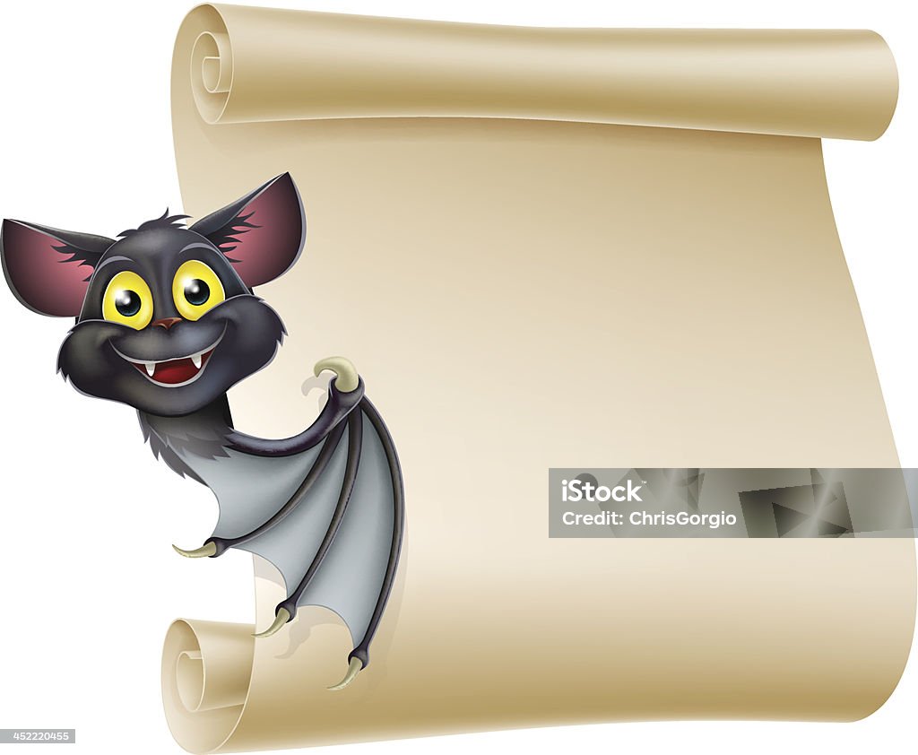 Halloween Bat Przewiń - Grafika wektorowa royalty-free (Nietoperz)