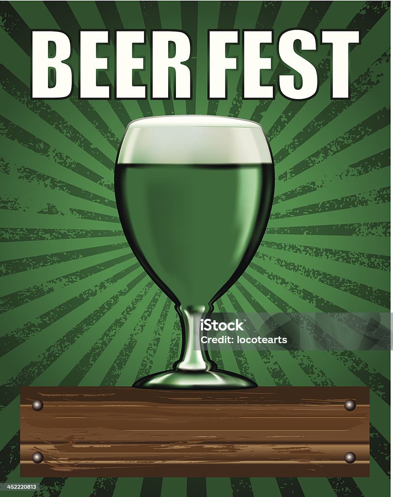 Пиво плакат с Зеленая чашка - Векторная графика Октоберфест роялти-фри