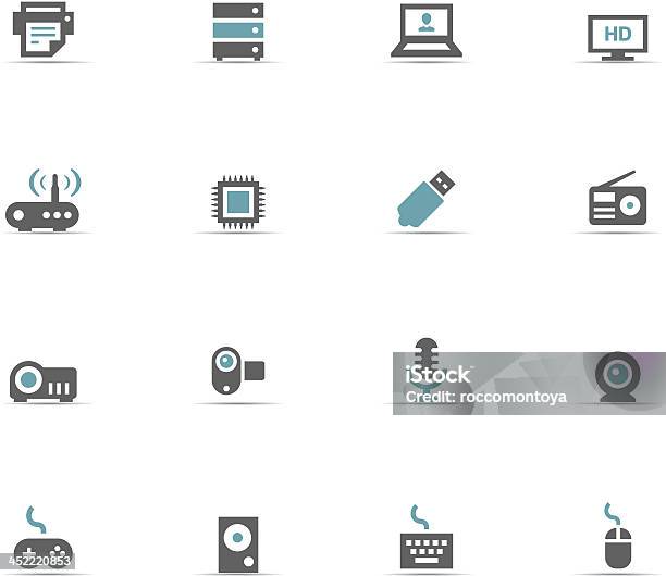 Icon Set Web Icons Stock Illustration - Download Image Now - Broadcasting, CPU, Clip Art