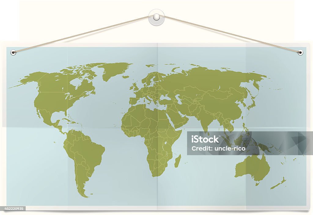 Mapa do mundo com uma corda - Royalty-free Mapa do Mundo arte vetorial