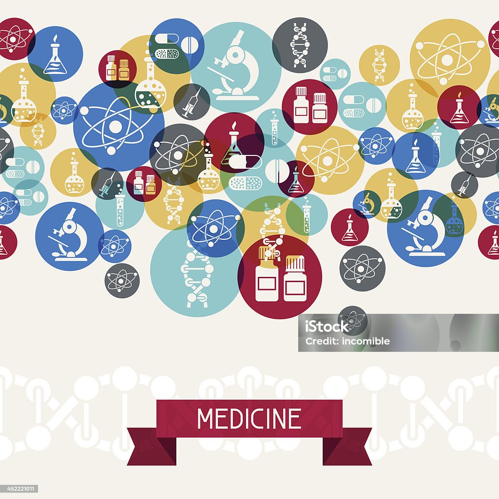 Medizin und Gesundheit-Hintergrund. - Lizenzfrei Atom Vektorgrafik