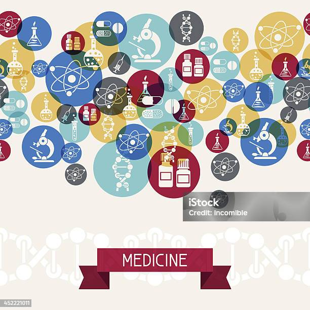 Medizin Und Gesundheithintergrund Stock Vektor Art und mehr Bilder von Atom - Atom, Biochemie, Biologie