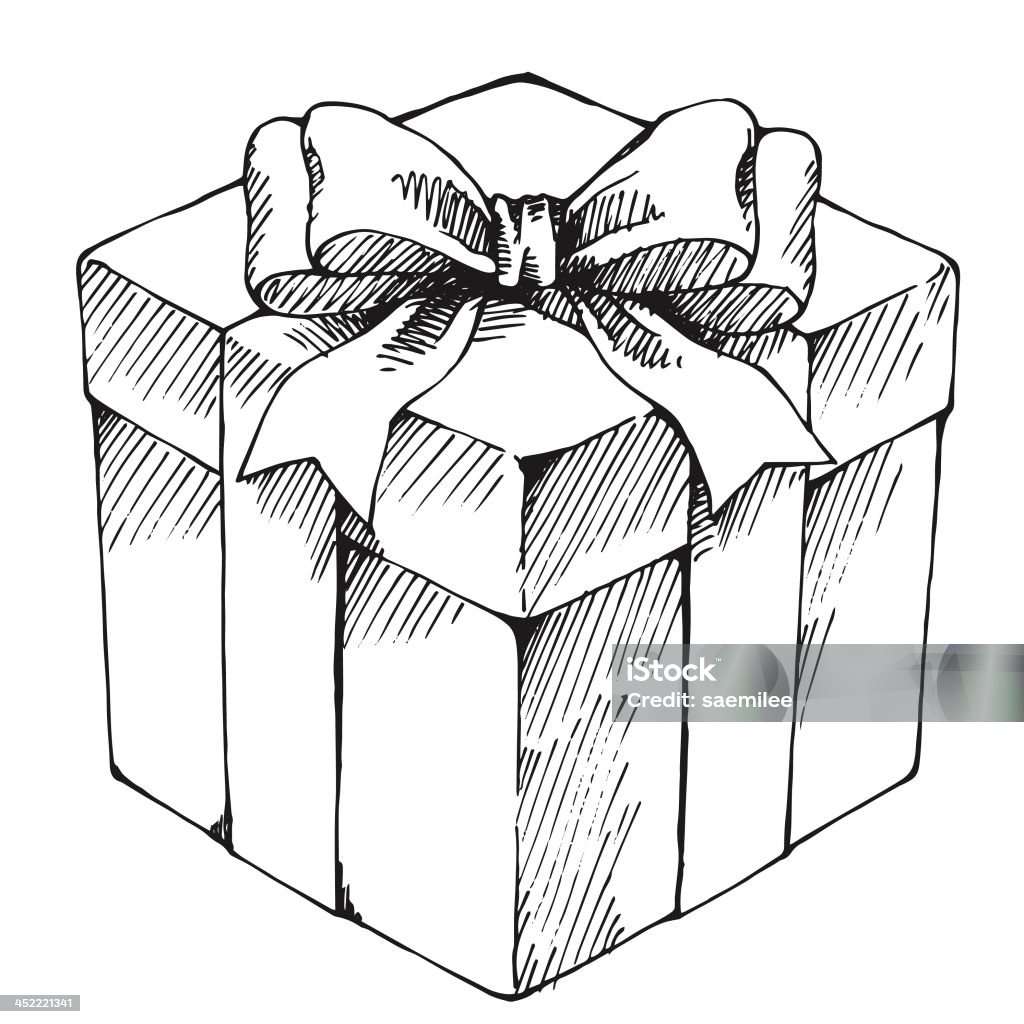 Hand Drawn Gift Box Hand drawn gift box illustration. EPS8, AI10, high res jpeg included. Gift stock vector