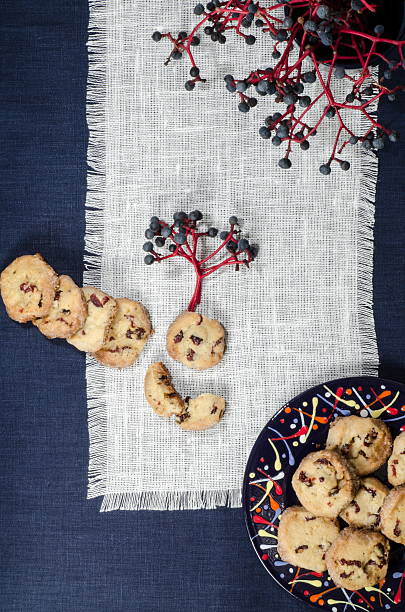 istock Porcelain dishes and cookies with cranberries 452223657