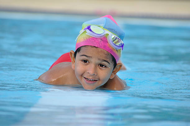 istock Asian india kid in the swimming pool 452228791