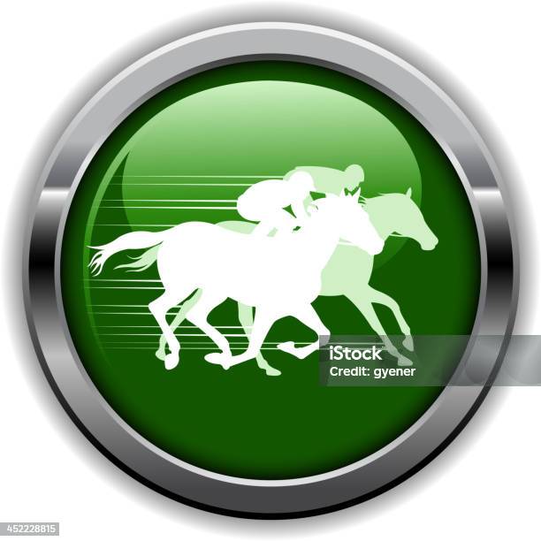 Pferderennen Silhouette Label Stock Vektor Art und mehr Bilder von Pferderennen - Pferderennen, Bildhintergrund, Ziellinie