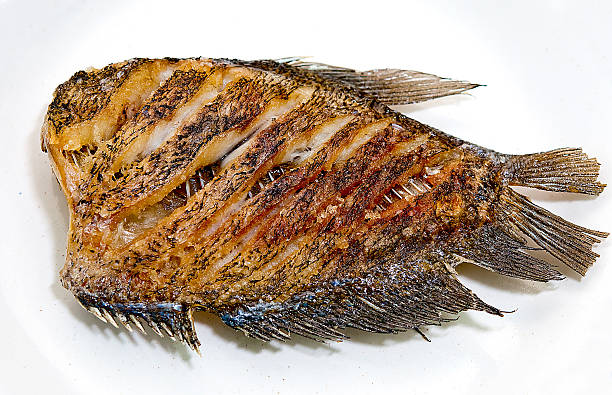 The Fried salid fish stock photo