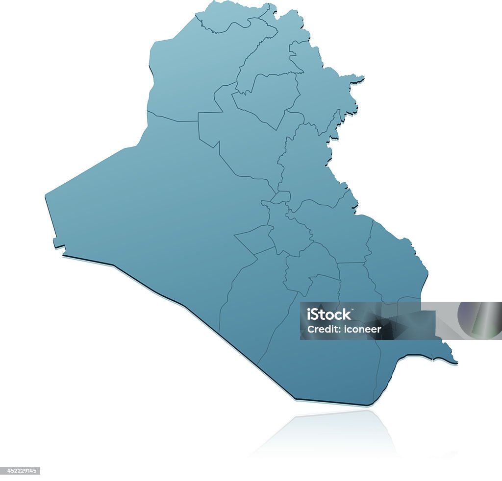 Irak mapę zielony - Grafika wektorowa royalty-free (Arabia)