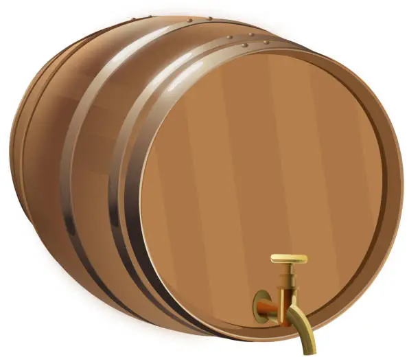 Vector illustration of Beer Barrel with Isolated Background
