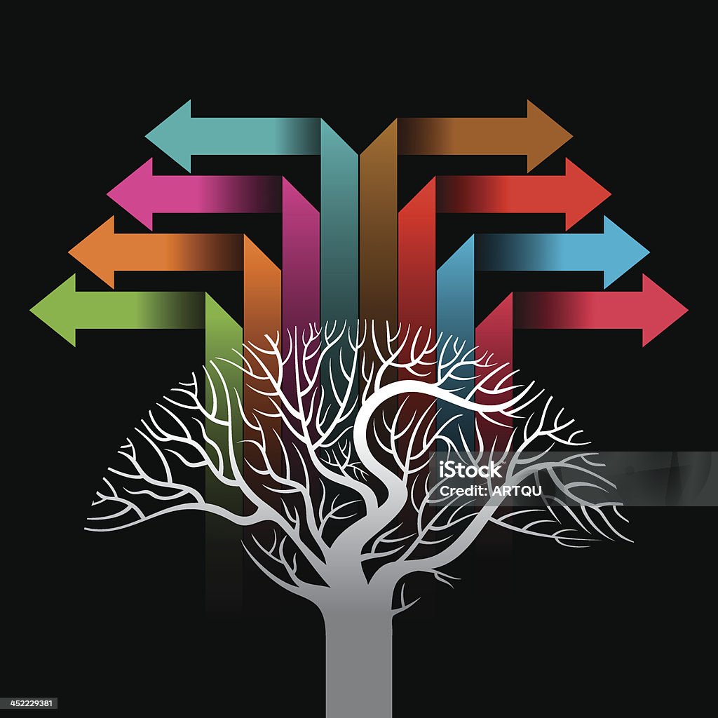Dynamic Arrow Tree Colorful Arrows Forming A Tree Stock Illustration - Download Image Now ...