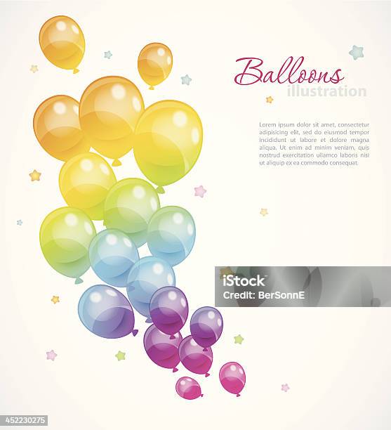 Fundo Com Balões Coloridos - Arte vetorial de stock e mais imagens de Aniversário especial - Aniversário especial, Arte, Arte e Artesanato - Arte visual
