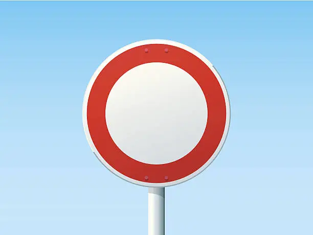 Vector illustration of No Vehicles Road Sign