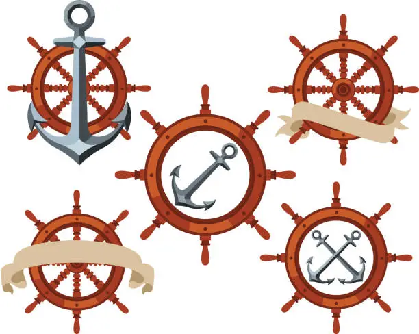 Vector illustration of Ship Rudder Wheel