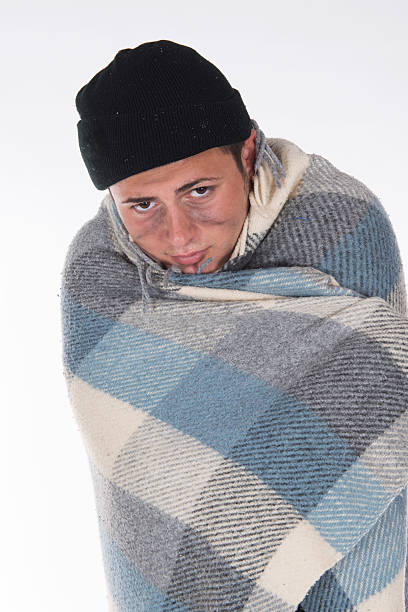 istock Homeless wrapped in a blanket 452231193