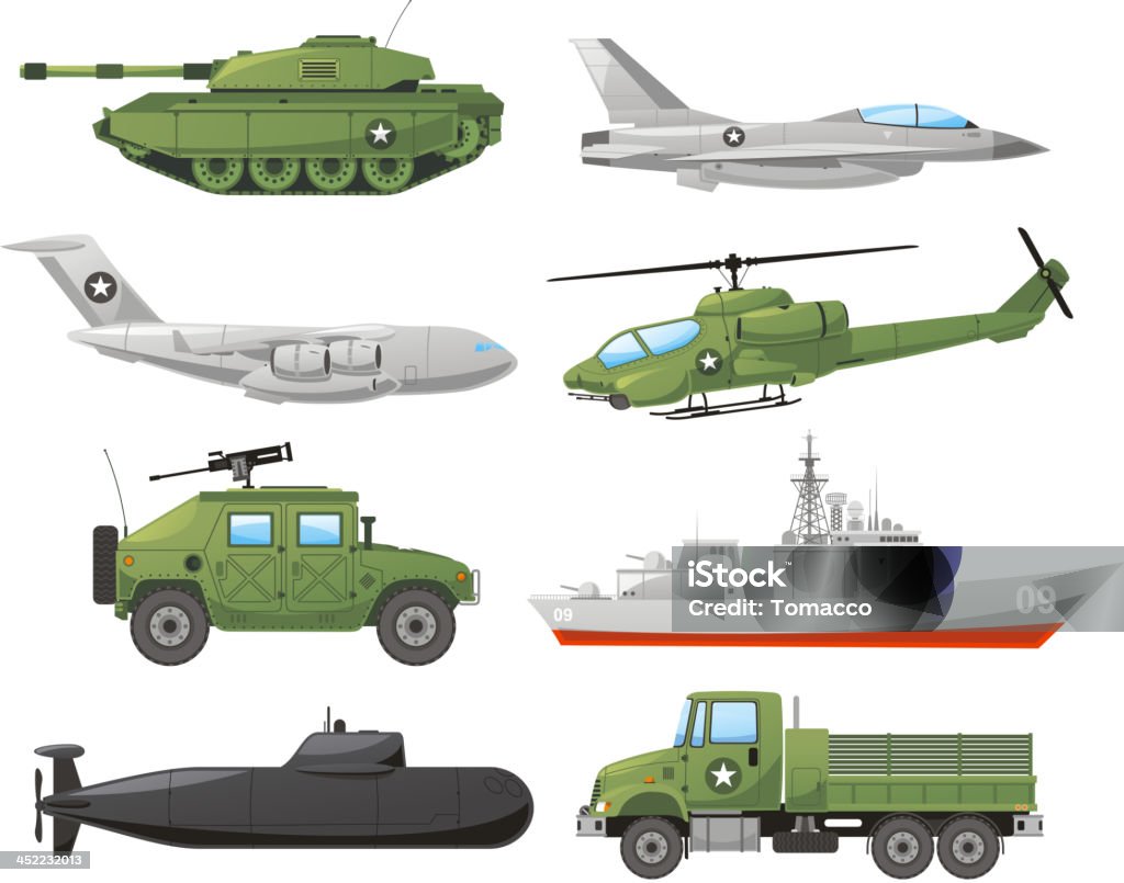 La guerra de los vehículos de Color - arte vectorial de Ejército de Tierra libre de derechos