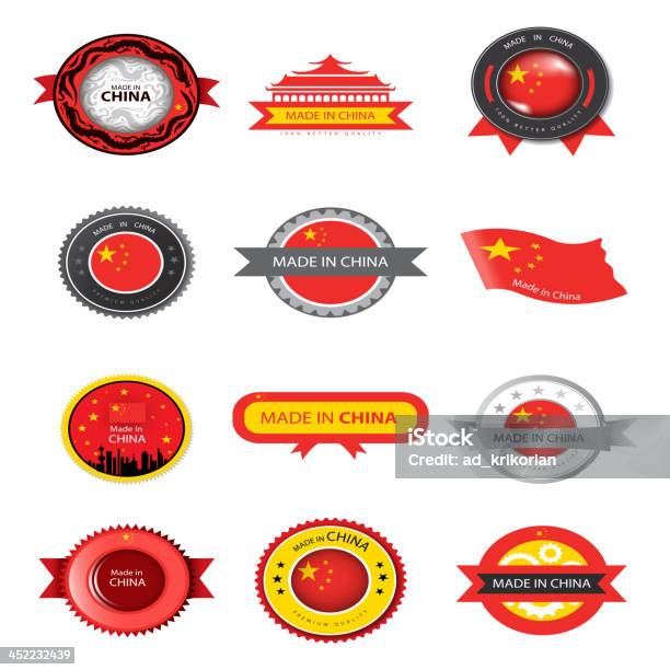 Vetores de Made In China e mais imagens de China - China, Distintivo, Fazer