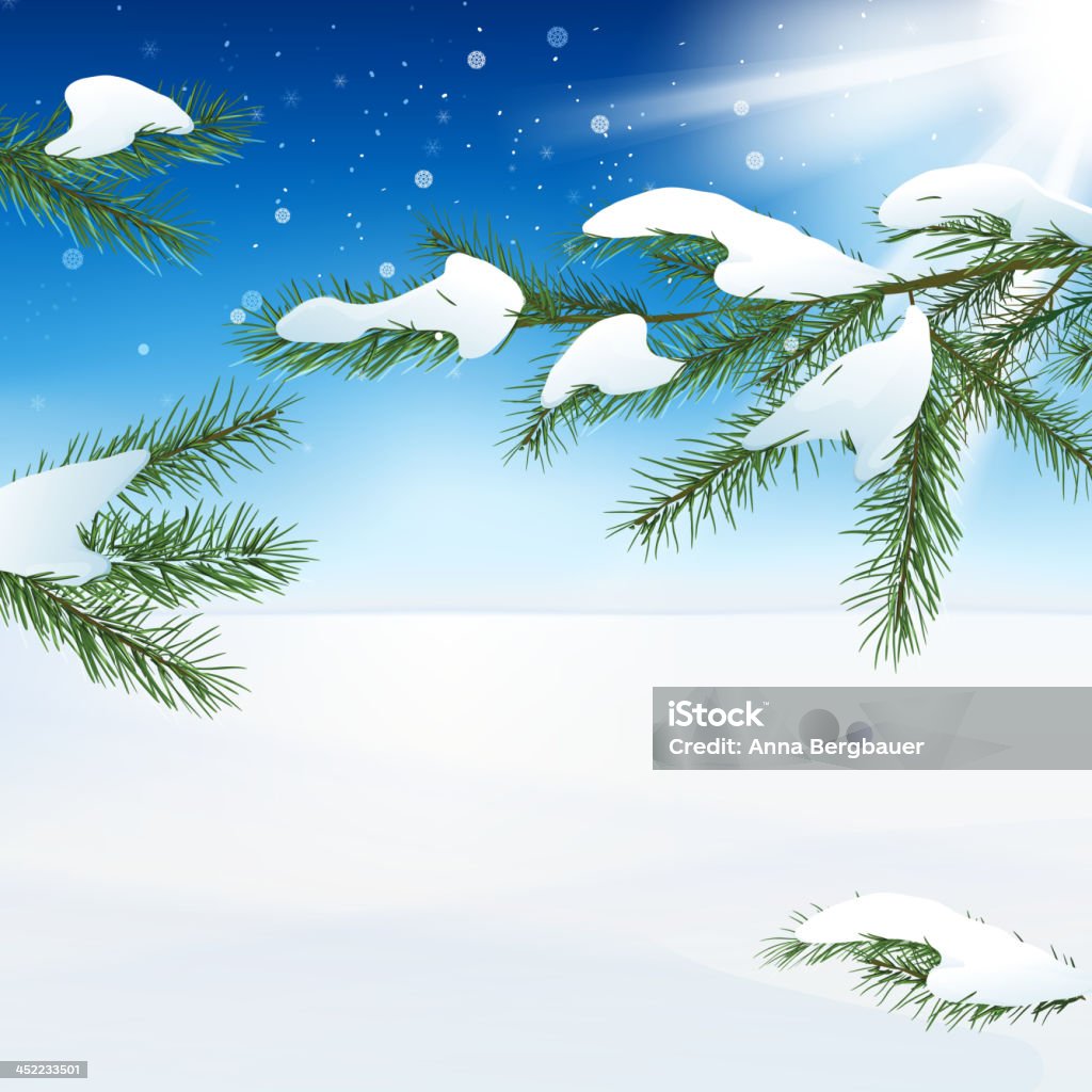 02 _snow paesaggio - arte vettoriale royalty-free di Abete
