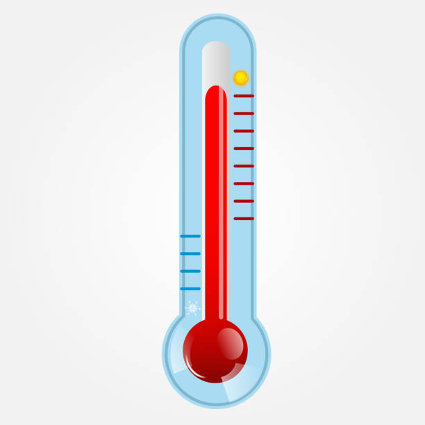 ilustrações de stock, clip art, desenhos animados e ícones de ícones do tempo com o sol, nuvem e termómetro - weather climate cyclone icon set