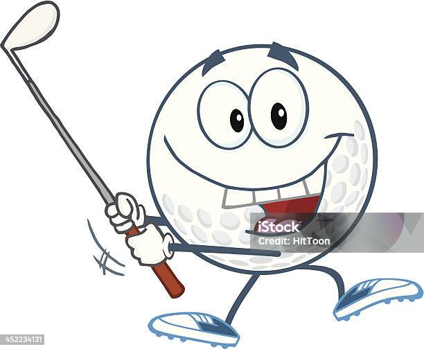 Golf Ball Swinging A Club Stock Illustration - Download Image Now - Golf,  Golf Ball, Characters - iStock