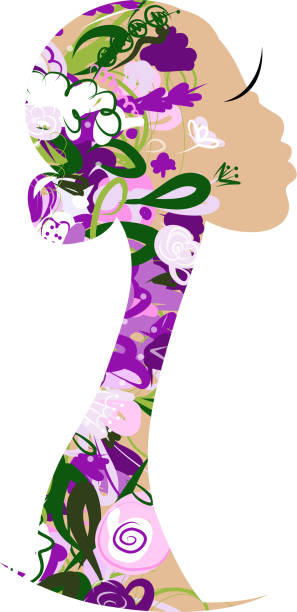 istock Woman head with floral ornament for your design 452234499