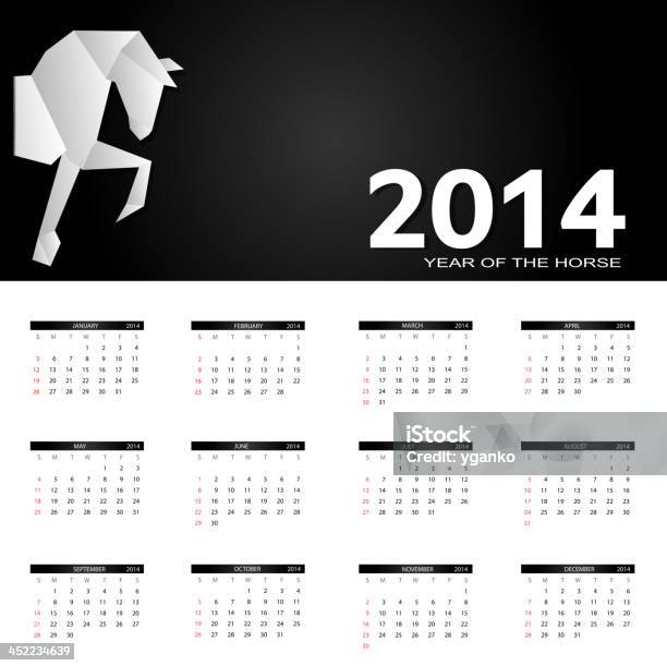 Векторная Иллюстрация 2014 Новый Год Календарь — стоковая векторная графика и другие изображения на тему 2014 - 2014, Абстрактный, Без людей