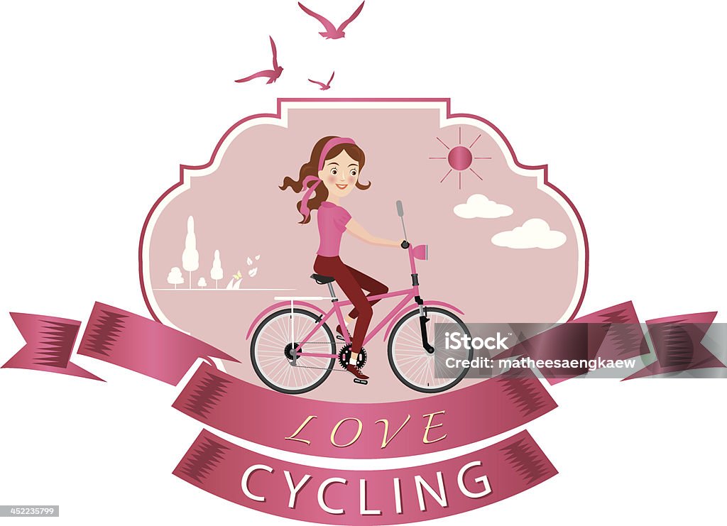 Bicicleta vector de etiqueta - arte vectorial de Actividad libre de derechos