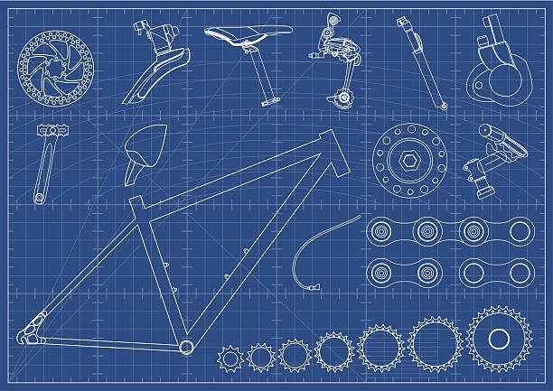 rower sprzęty projekty - bicycle gear bicycle gear mtb stock illustrations