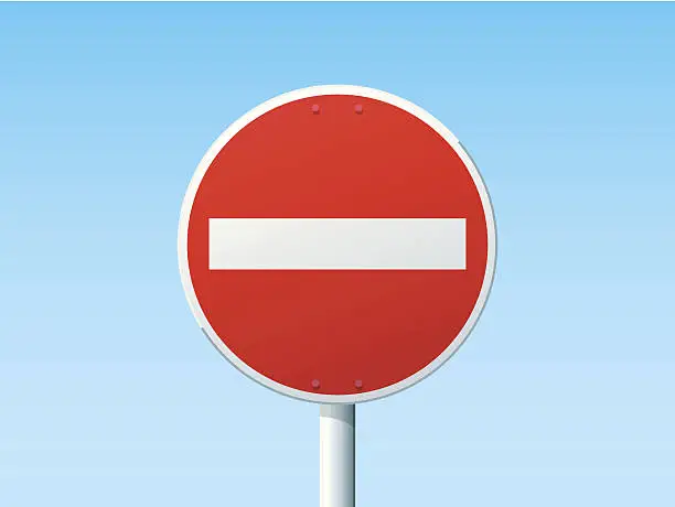 Vector illustration of No Entry German Road Sign