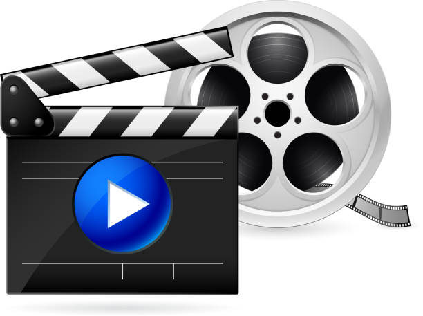 istock Movie clapboard and reel of film 452241029