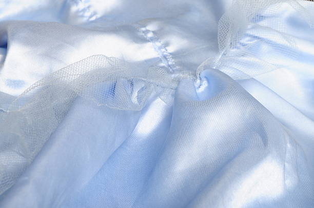istock Blue satin fabric and veil 452241181