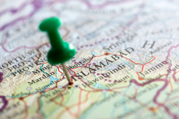 istock Islamabad Marked on Map with green Pushpin 452241969
