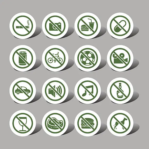 Vector illustration of Warning interface icons