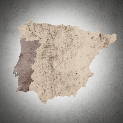 a map of iberian peninsula textured