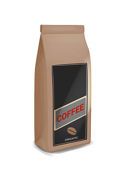 istock Coffee pack illustration, front view of one brown paper bag. 452255709