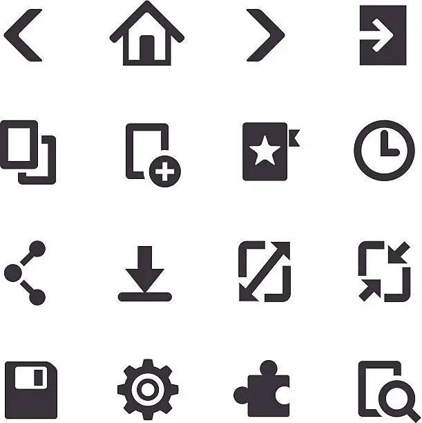 Vector illustration of Web Browser Icons On Mobile Devices - Acme Series