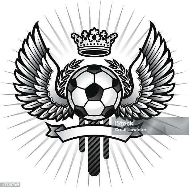 Soccer Emblem With Wings Stock Illustration - Download Image Now - Animal Body Part, Animal Wing, Coat Of Arms