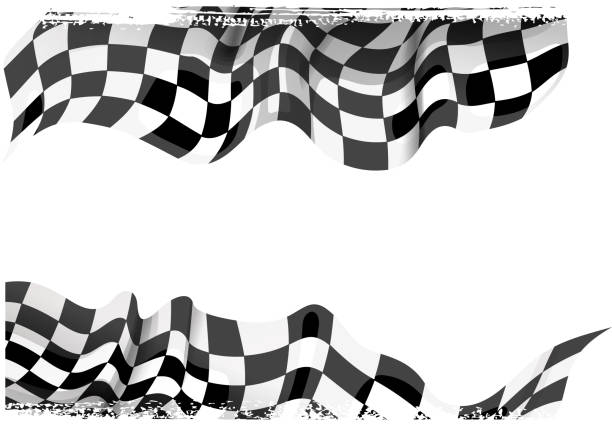 гоночный баннер - checkered flag starting line sports race flag stock illustrations