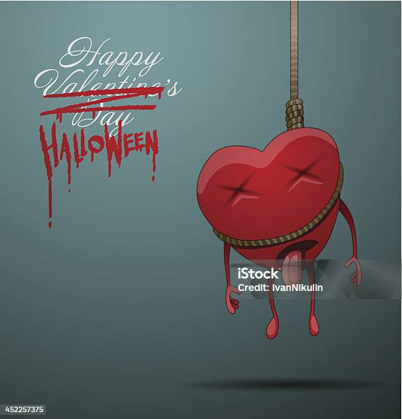 Ilustración de Halloween Tarjeta Corazón y más Vectores Libres de Derechos de Asesino - Asesino, Cabeza humana, Cartel