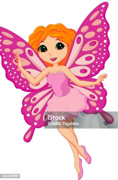 Cartoon A Beautiful Pink Fairy Stock Illustration - Download Image Now - Adult, Animal Body Part, Animal Wing