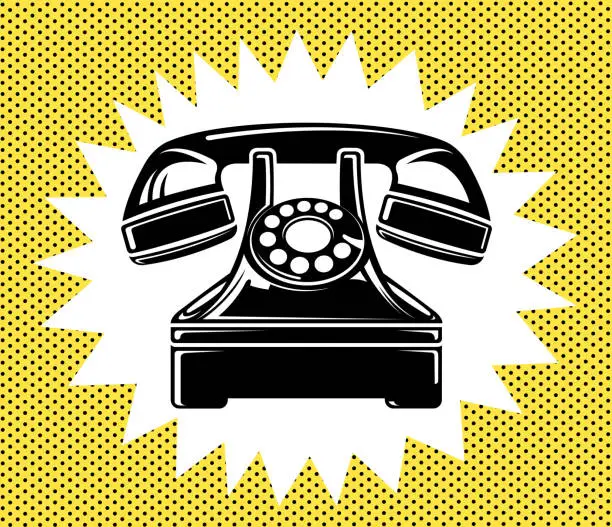 Vector illustration of old telephone