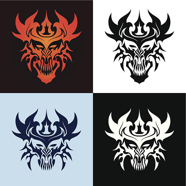 demon maska - characters fang mask power stock illustrations