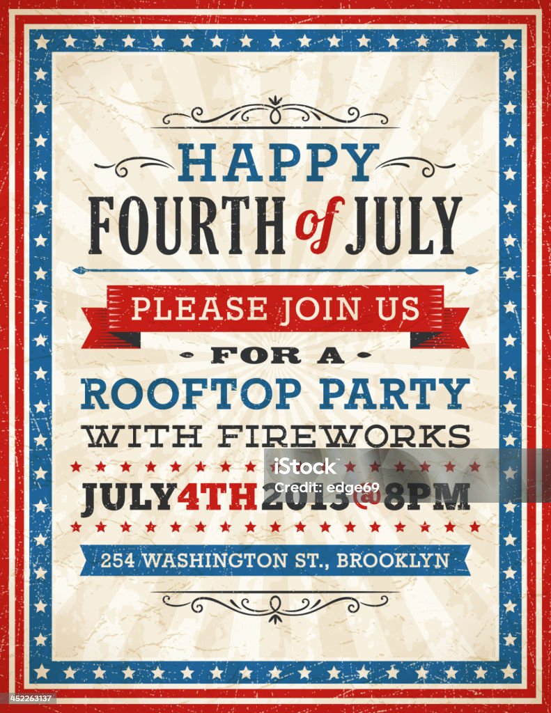 Fourth of July convite - Vetor de Convite royalty-free