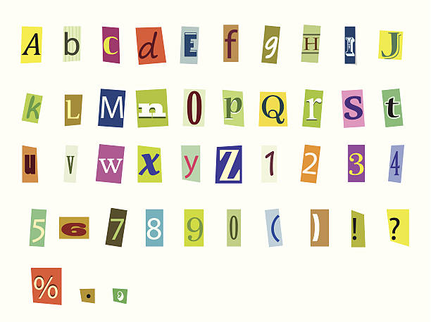 magazin buchstaben - letter text bribing alphabet stock-grafiken, -clipart, -cartoons und -symbole