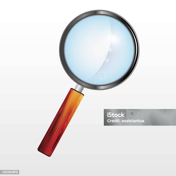 Magnifying Glass With The Wooden Handle Vector Stock Illustration - Download Image Now - Eyesight, Illustration, Lens - Eye