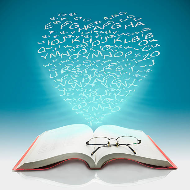 istock Open the book to have heart shaped letters 452264551