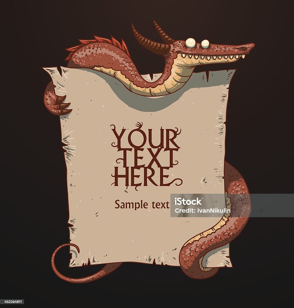 Fantasy banner vermelho dragon - Vetor de Calabouço royalty-free