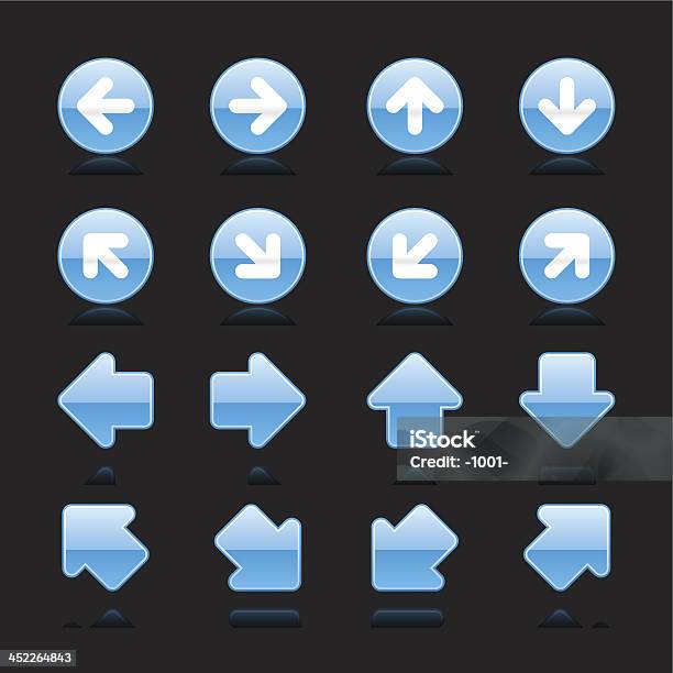 Синяя Стрелка Белый Пиктограммы Направлении Иконка Кнопка Навигации — стоковая векторная графика и другие изображения на тему Next - английское слово