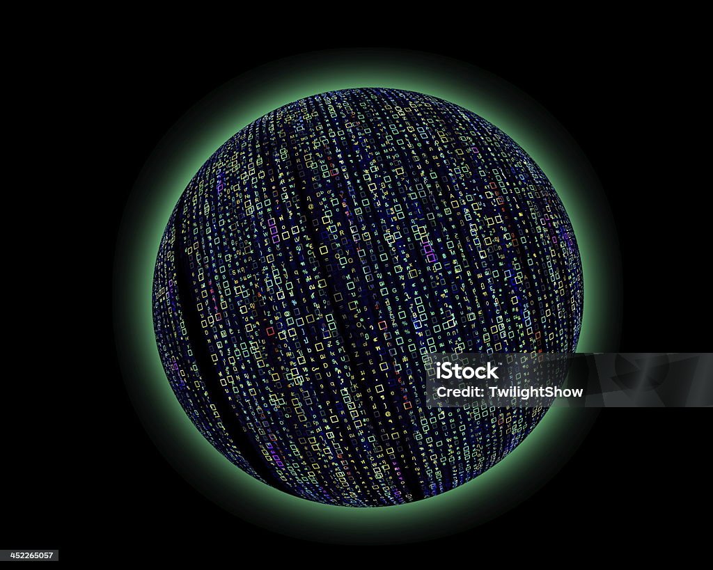 Красочные кода матрицы Планета - Стоковые фото Абстрактный роялти-фри